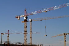 9 LIEBHERR TOWER CRANES AT THE BORY MALL PROJECT
